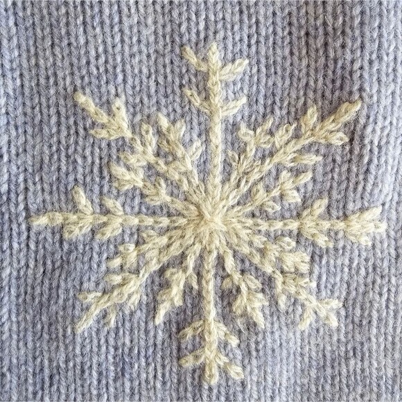 Vintage Newton Trading Co. Light Blue Shetland Wool Snowflake Sweater Sz M - Picture 4 of 14